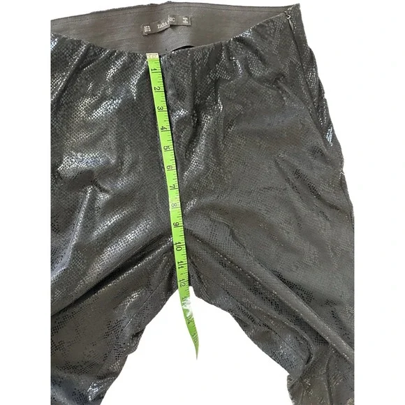 Zara Basic Women's Size XL Black Snake Print Zip Up Hem Legging Pant - Picture 9 of 13